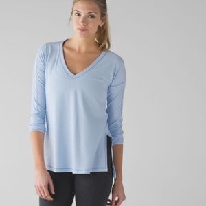 Lululemon Dash To Class Long Sleeve Heathered Chalk soft shirt light lavender